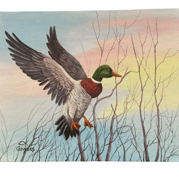 PEGGY CONYERS Canvas Print “MALLARD” Signed 2001 NWOT - Picture 1 of 3